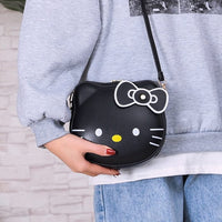 Anime Cat Print PU Leather Shoulder Bag