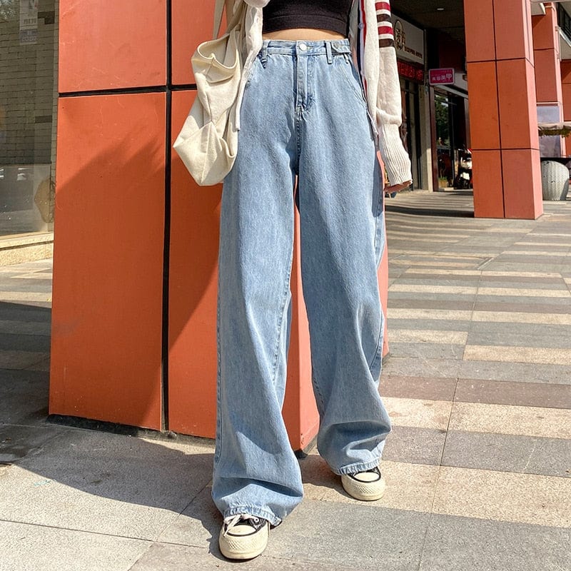 Woman Jeans High Waist Clothes Wide Leg Denim Clothing Blue Streetwear Vintage Quality 2020 Fashion Harajuku Straight Pants - east2cart.uk