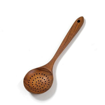 Thailand Teak Natural Wood Tableware Spoon Ladle Turner Long Rice Colander Soup Skimmer Cooking Spoons Scoop Kitchen Tool Set - east2cart.uk