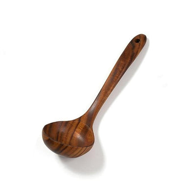 Thailand Teak Natural Wood Tableware Spoon Ladle Turner Long Rice Colander Soup Skimmer Cooking Spoons Scoop Kitchen Tool Set - east2cart.uk