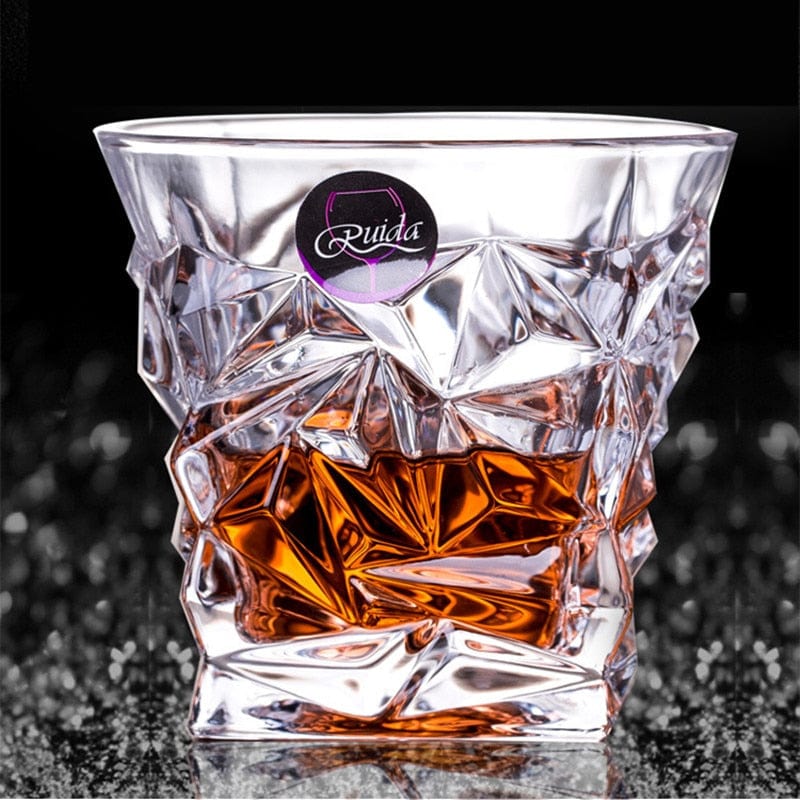 Transparent Crystal Multi Pattern Whisky Glass - east2cart.uk