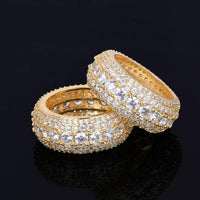 Men's 18K Copper Gold/Silver Color Iced Ring - east2cart.uk