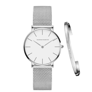 Women Watch 1 set Bracelet Japan Quartz Movement Simple Waterproof Rose Gold Stainless Steel Mesh Ladies watch relogio feminino - east2cart.uk