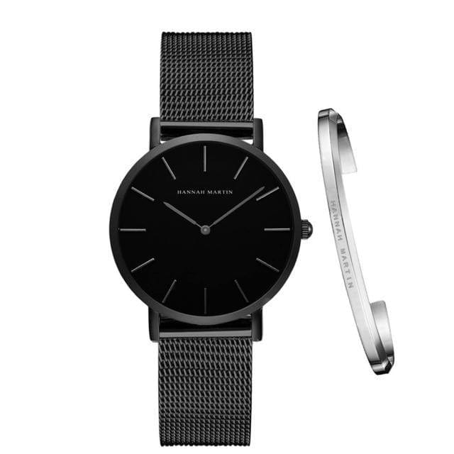 Women Watch 1 set Bracelet Japan Quartz Movement Simple Waterproof Rose Gold Stainless Steel Mesh Ladies watch relogio feminino - east2cart.uk