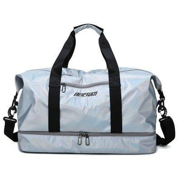 Unisex Glossy Travel Sports Bag With Shoes Pocket - east2cart.uk