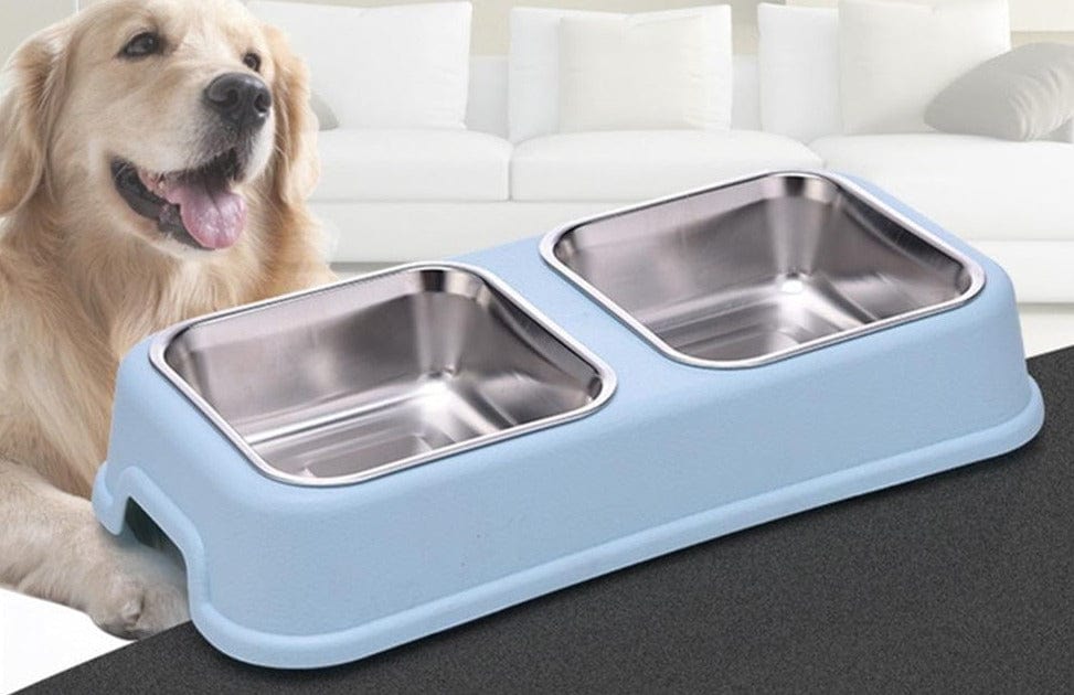 Dogs Double Bowl Feeding Dish - east2cart.uk