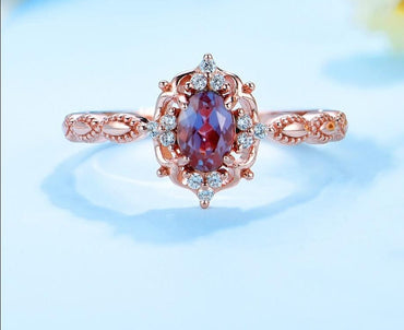 Synthetic Alexandrite Gemstone Ring - east2cart.uk