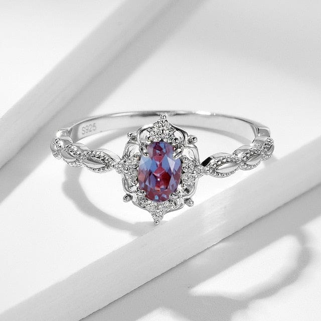 Synthetic Alexandrite Gemstone Ring - east2cart.uk