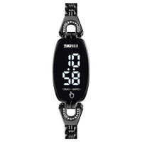 SKMEI LED Touch Women Watches Fashion Diamond Slim Digital Women Wristwatches Stainless Steel Strap Waterproof reloj mujer 1588 - east2cart.uk