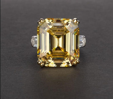 OEVAS Luxury Big Square Pink Yellow White AAAAA+ Zicon S925 Sterling Silver Wedding Rings Girls Birthday Stone Jewelry Dropship - east2cart.uk