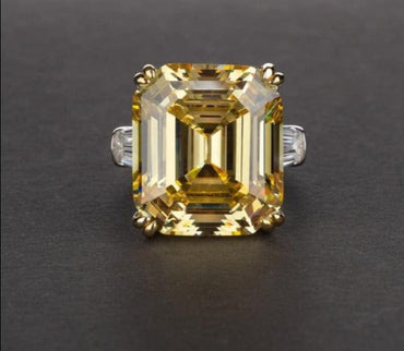 OEVAS Luxury Big Square Pink Yellow White AAAAA+ Zicon S925 Sterling Silver Wedding Rings Girls Birthday Stone Jewelry Dropship - east2cart.uk