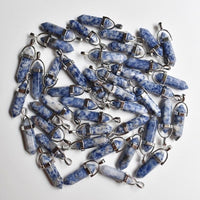 Wholesale 24pcs/lot 2020 high quality assorted natural stone mixed pillar charms chakra Pendants & necklaces for making free - east2cart.uk