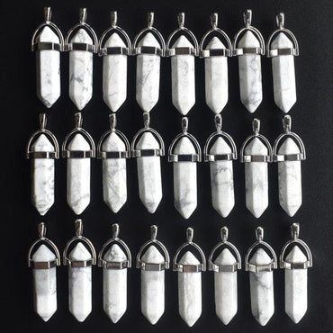 Wholesale 24pcs/lot 2020 high quality assorted natural stone mixed pillar charms chakra Pendants & necklaces for making free - east2cart.uk