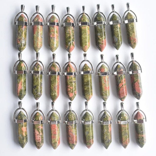 Wholesale 24pcs/lot 2020 high quality assorted natural stone mixed pillar charms chakra Pendants & necklaces for making free - east2cart.uk