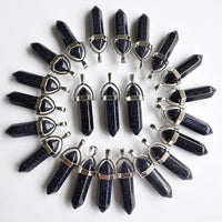 Wholesale 24pcs/lot 2020 high quality assorted natural stone mixed pillar charms chakra Pendants & necklaces for making free - east2cart.uk