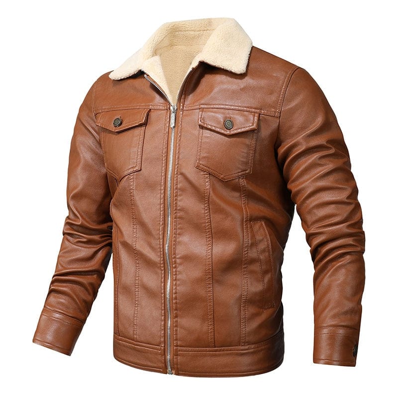 Retro Slim Fit Leather Jacket