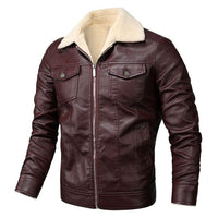 Retro Slim Fit Leather Jacket