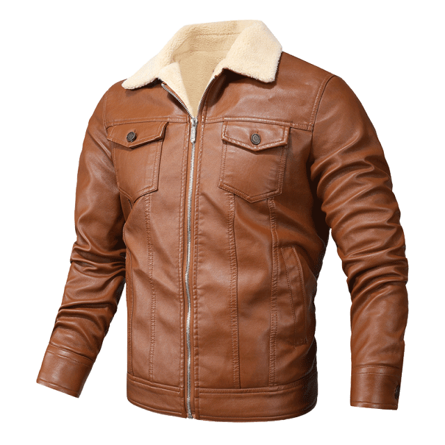 Retro Slim Fit Leather Jacket