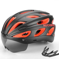 ROCKBROS Bicycle Helmet Men EPS Integrally-molded Breathable Cycling Helmet Men Women Goggles Lens Aero MTB Road Bike Helmet - east2cart.uk