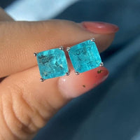 OEVAS Vintage 100% 925 Sterling Silver Paraiba Tourmaline Gemstone Birthstone Ear Studs Earrings Ladies Fine Jewelry Wholesale - east2cart.uk