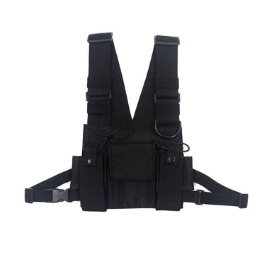 Adjustable Black Vest Chest Bag