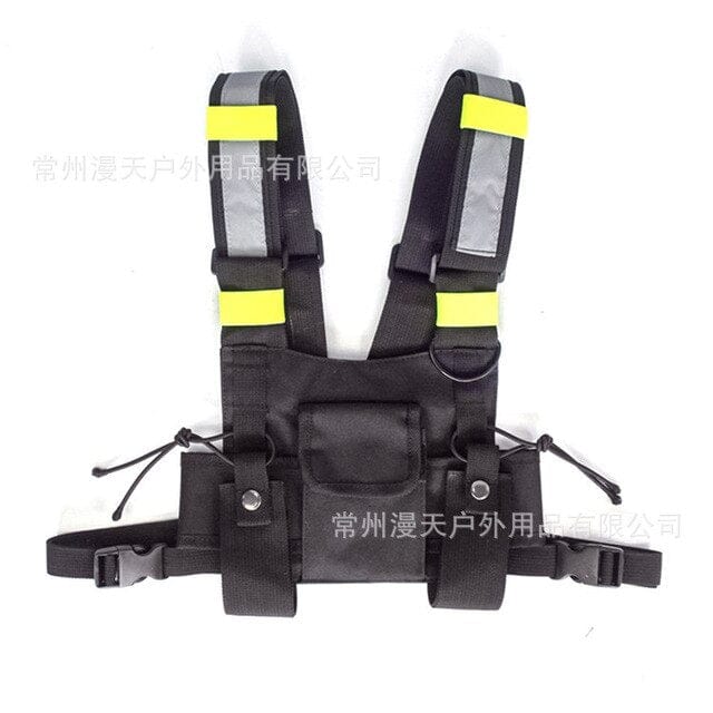 Adjustable Black Vest Chest Bag