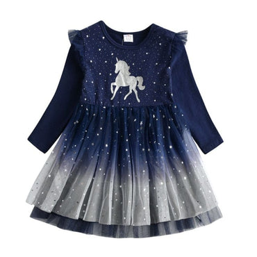 Girls Unicorn Long Sleeve Dress