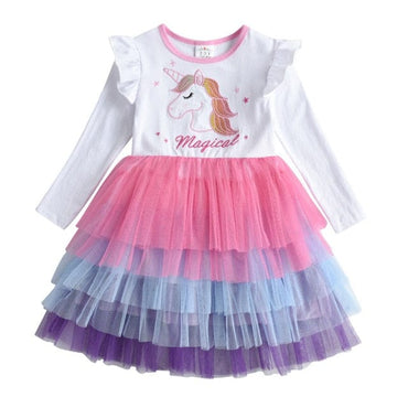 Girls Unicorn Long Sleeve Dress