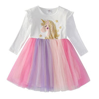 Girls Unicorn Long Sleeve Dress