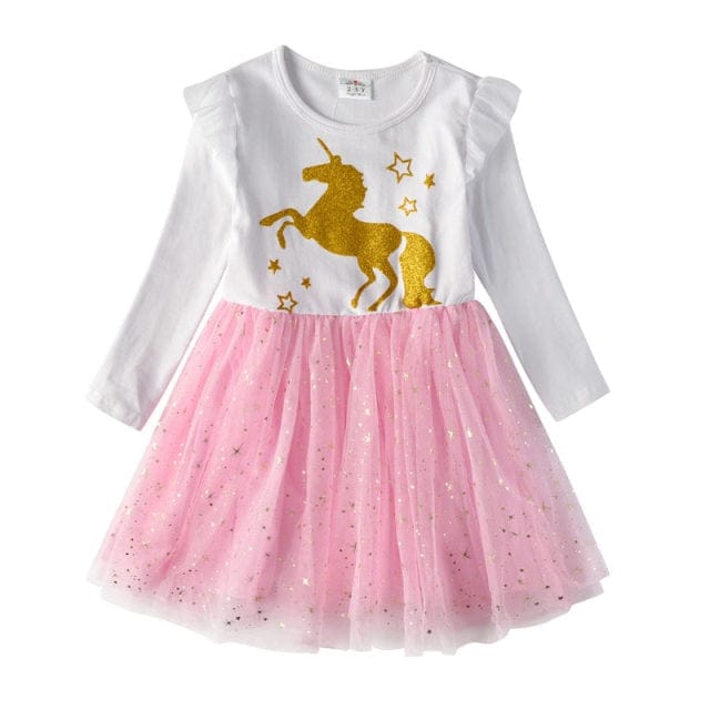 Girls Unicorn Long Sleeve Dress