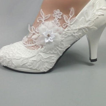 White Flower Brides Wedding shoe