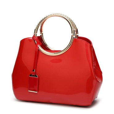 Famous Brand Patent Leather Ladies Handbag