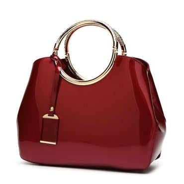 Famous Brand Patent Leather Ladies Handbag