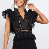 Women's Black Lace Tank Top - east2cart.uk