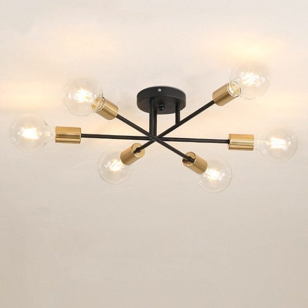 Brushed Antique Gold 6 Lighting Chandelier