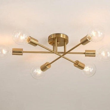 Brushed Antique Gold 6 Lighting Chandelier