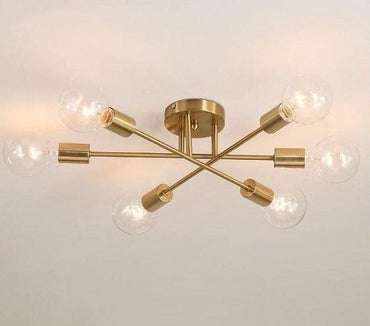 Brushed Antique Gold 6 Lighting Chandelier