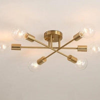 Brushed Antique Gold 6 Lighting Chandelier