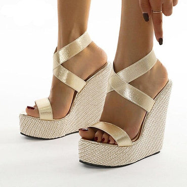 Super High Peep Toe Gladiator Wedges