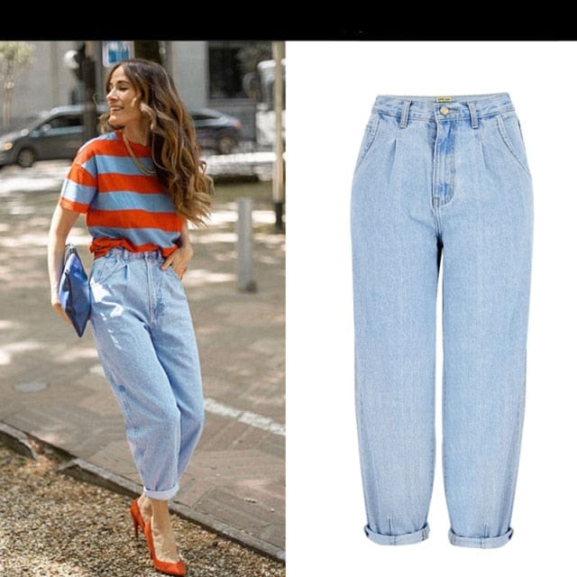 Spring autumn fashion cotton denim jeans women 2020 new high waist black retro harem washed office lady Casual jeans female K344 - east2cart.uk