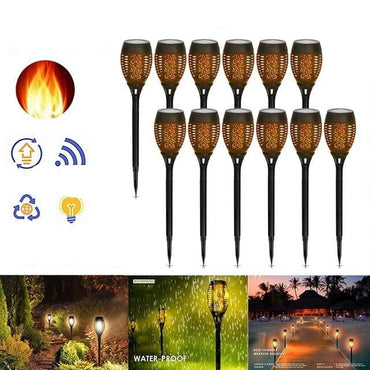 12LED Solar Flame Torch Light