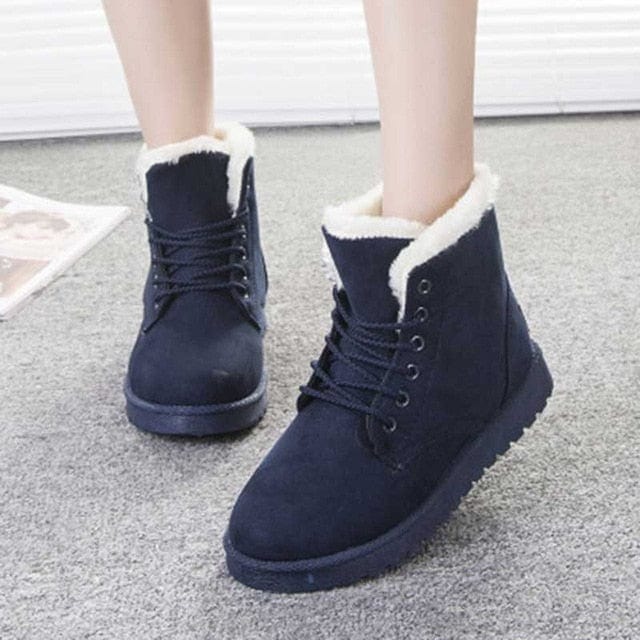 Winter Warm Faux Suede Ankle Boots