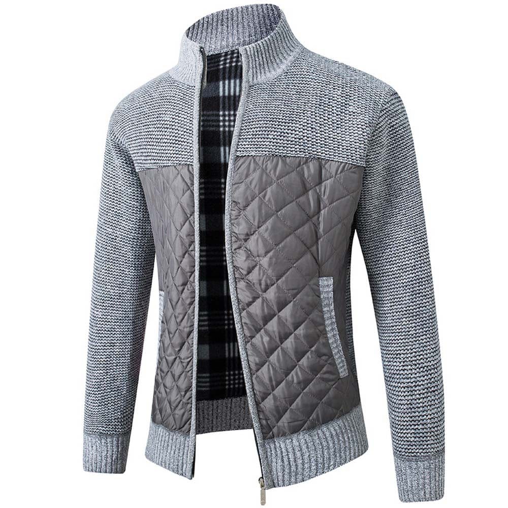 Winter Thick Patchwork Knitted  Cardigan