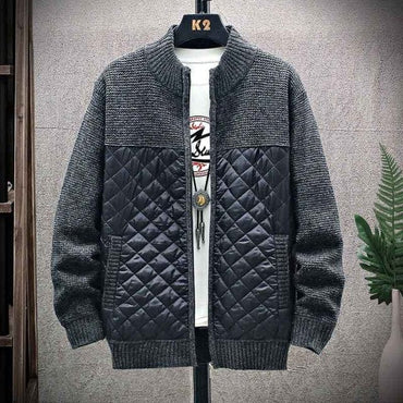 Winter Thick Patchwork Knitted  Cardigan