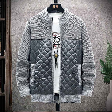 Winter Thick Patchwork Knitted  Cardigan