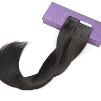 ShowCoco Tape Hair Extensions Human Hair Machine-made Remy Double Sided Adhesive Tape Extensions Hair 20/40pcs Tape Ons - east2cart.uk