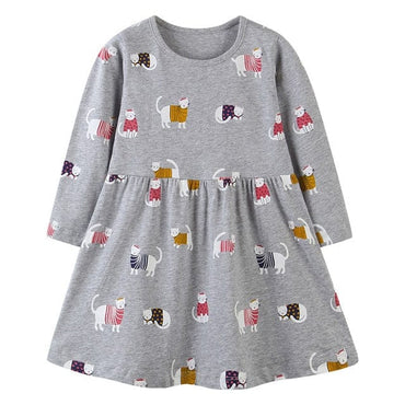 Cloud Rainbow Print Party Dress