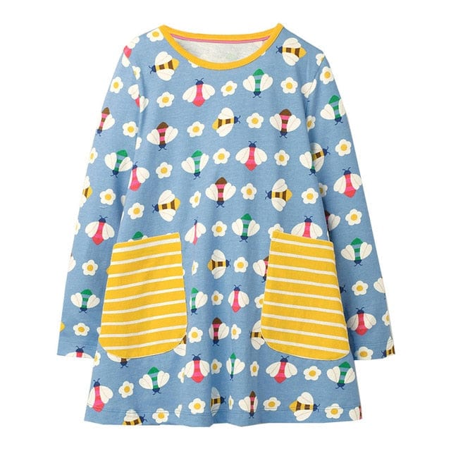 Cloud Rainbow Print Party Dress