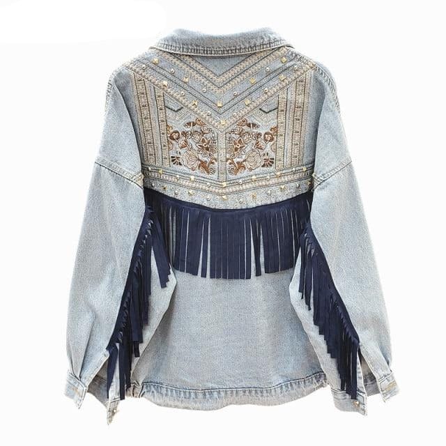 Denim Fringe Ladies Jacket