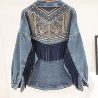 Denim Fringe Ladies Jacket